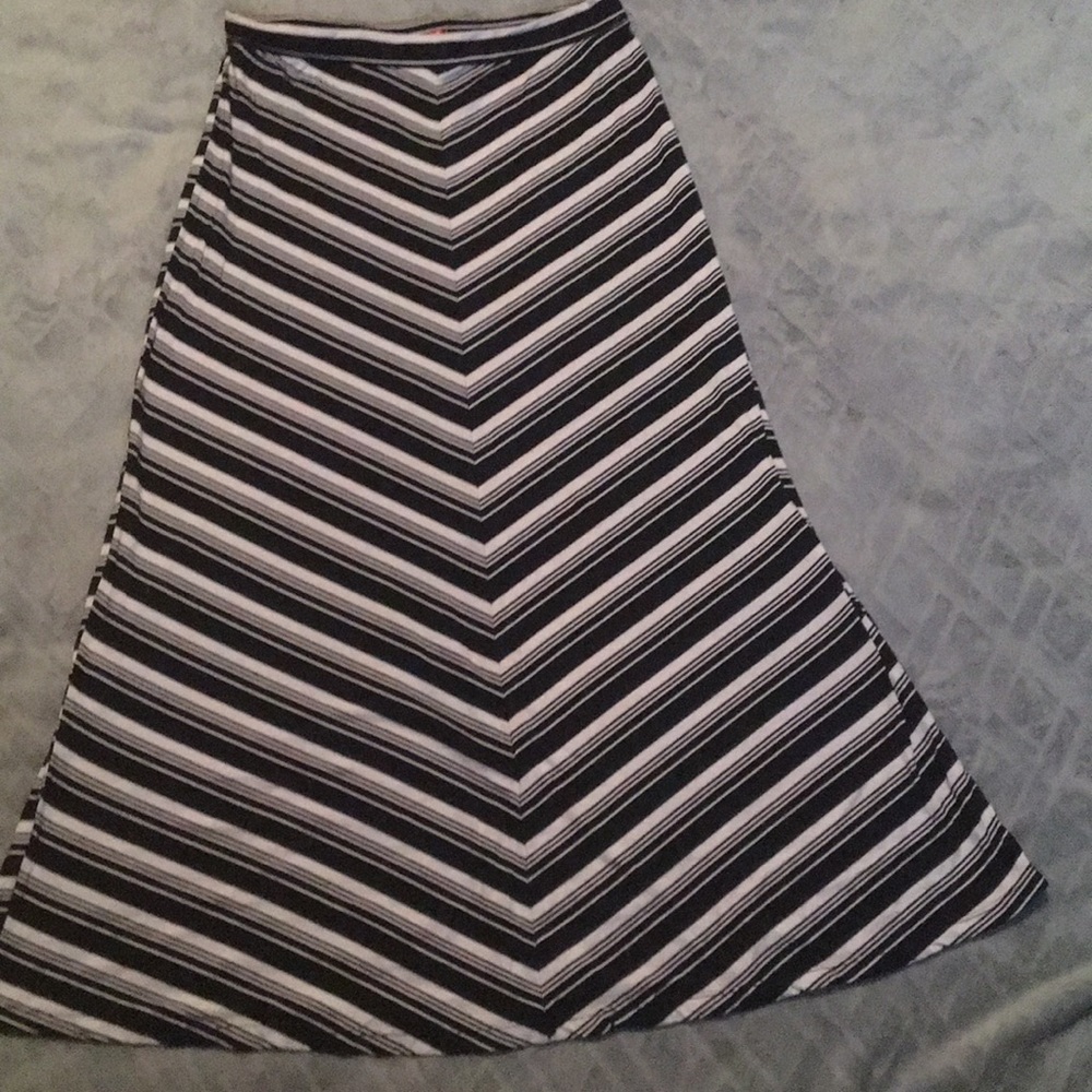 Black and white skirt.